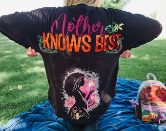 SIZE MED *CLEARANCE* | Mother Gothel Jersey | Disney Villain Halloween Shirt | Mother Knows Best | Oogie Boogie Bash | mnsshp