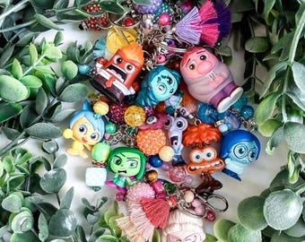 Inside Out Emotion Character Bag Charm | Disney Doorable Keychain | Cute Purse and Backpack Charm