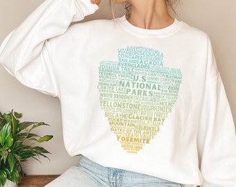 The 63 US National Parks Sweatshirt, Americas National Parks Shirt, Road Trip Tops, Travel America Shirt, National Park Gift