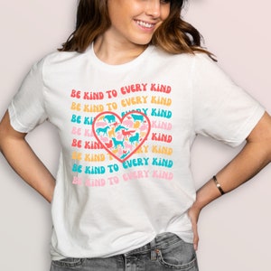 Be Kind To Every Kind T-shirt, Vegan Tshirts for Women, Retro Vegan Tees, Plant Based Shirts, Herbivore Tshirt, Animal Activism Shirts