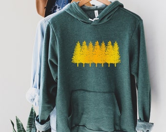 Larch Tree Hoodie, Women’s Pine Tree Shirts, Pine Tree Hooded Sweatshirt, Fall Tree Hoodie, Women’s Hiking Hoodie, Larch March Shirt