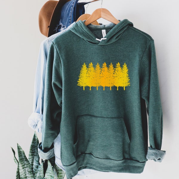 Larch Tree Hoodie, Women’s Pine Tree Shirts, Pine Tree Hooded Sweatshirt, Fall Tree Hoodie, Women’s Hiking Hoodie, Larch March Shirt