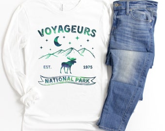 Voyageurs National Park Long Sleeve T-shirt, Northern Light Tshirt, Minnesota Shirt, National Park Tee, Travel Voyageurs, National Park Gift