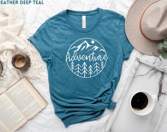 Camisetas de aventura para mujer, camisetas de senderismo para mujer, camisetas de naturaleza bonitas, camisetas de camping para ella, camisetas de actividades al aire libre, camisetas de naturaleza salvaje