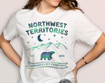 Northwest Territories T-shirt, Northern Lights Tshirt, Northern Canada Shirt, Canada Tee, Travel Canada Top, Travel Shirts