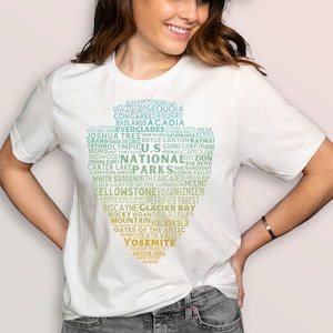 The 63 US National Parks T-shirt, Americas National Parks, US National Park Tee, Road Trip Tshirt, Travel America Shirt, National Park Gift