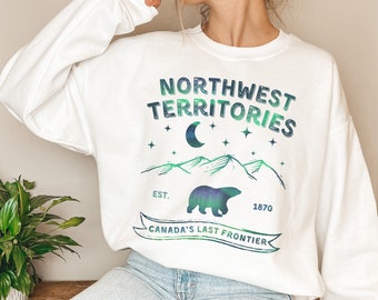 Northwest Territories Sweatshirt Northern Lights Sweatshirts, Northern Canada Shirt, Canada Sweater, Travel Canada Top