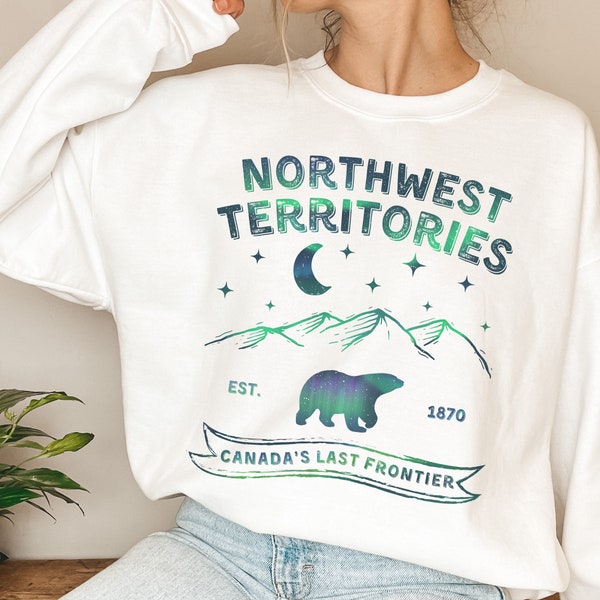 Sudadera de los Territorios del Noroeste Sudaderas de auroras boreales, Camisa del norte de Canadá, Suéter de Canadá, Travel Canada Top