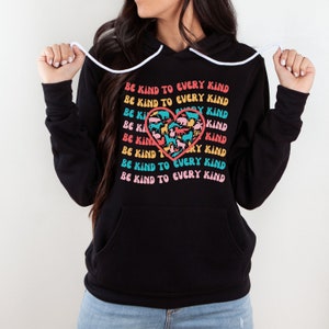 Be Kind To Every Kind Hoodie, Vegan Hoodies for Women, Retro Vegan Sweatshirt, Plant Based Shirts, Herbivore Shiets, Animal Activism Shirts
