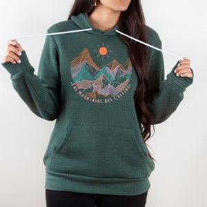 Mountains Are Calling Hoodie, Women’s Mountain Shirts, Cute Hiking Shirt, Camping Hoodie for Her, Womens Nature Sweatshirt, Gift for Hiker