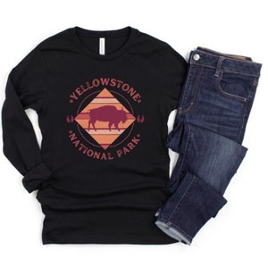 Yellowstone National Park Long Sleeve T-Shirt, National Parks Shirts, Yellowstone Shirt, Yellowstone Camping Tee, Yellowstone Hiking Shirts