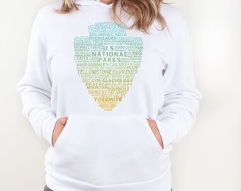The 63 US National Parks Hoodie, Americas National Parks Shirt, Road Trip Hoodies, Travel America Shirt, National Park Gift
