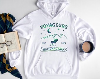 Voyageurs National Park Hoodie, Northern Lights Hoodies, Minnesota Shirt, National Park Hoody, Travel Voyageurs Top, National Park Gift