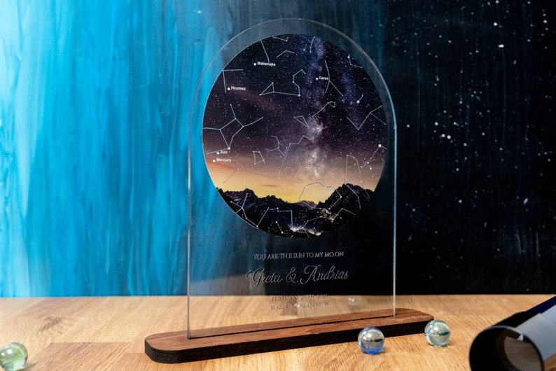 Custom Star Map Acrylic Plaque Star Map by Date Personalized Acrylic ...