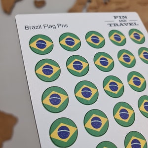 Brasile 50 pin bandiera paese push mappa adesivo colorato in legno magnetico