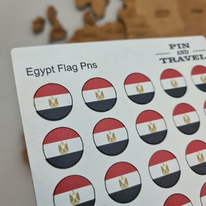 Adesivo colorato in legno con bandiera egiziana da 50 pin, mappa magnetica