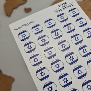 Israele 50 pin bandiera paese mappa push adesivo colorato in legno magnetico