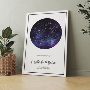 Carte personnalisée Baby canva Star Night Sky Carte personnalisée Astronomie Carte des étoiles Modèle de cadeau de mariage par date Canva Cadeau Carte des étoiles Cadeau de douche