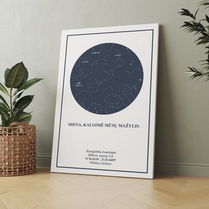 Ciel nocturne Carte personnalisée des étoiles personnalisée par date Canva Cadeau Carte des étoiles Canva Modèle de cartes des étoiles Cadeau de mariage Baby Shower Cadeau Astronomie