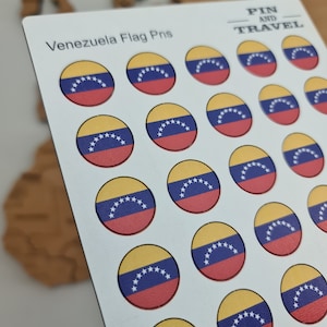 Venezuela 50 pin bandiera paese mappa push adesivo colorato in legno magnetico