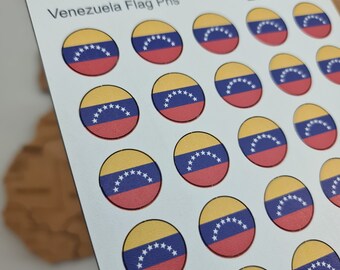 Venezuela 50 Pins Flag Country Push Map Wooden Colorful Sticker Magnetic