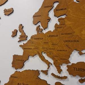 Decorazione murale In legno Mappa del mondo Extra Large Ufficio Home Wall Decor Regalo di riscaldamento della casa