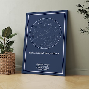 Wedding Gift Baby Star Map canva Template Night Sky Custom Personalized Star map by Date Canva  Gift  star charts   Shower Gift Astronomy