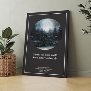Ciel nocturne Astronomie personnalisée Carte des étoiles Cadeau de mariage Carte des étoiles de bébé Canva Modèle par date Canva Cadeau Carte des étoiles Cadeau Cadeau Cadeau