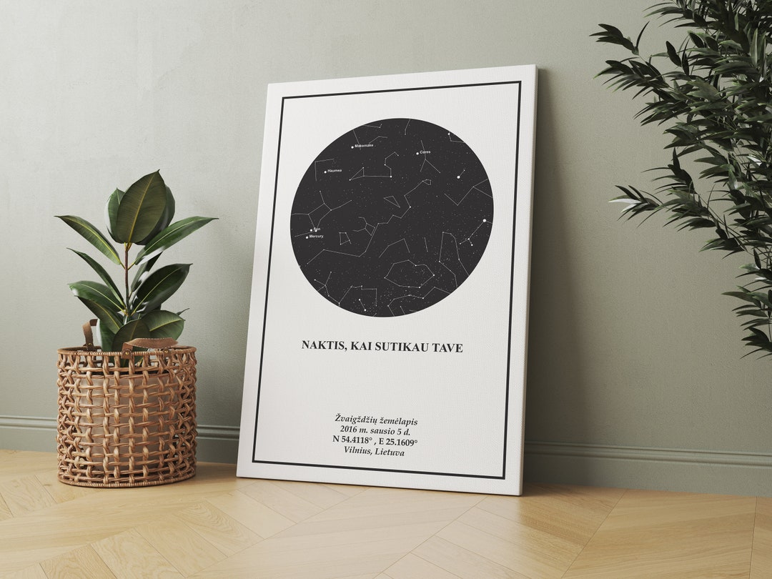 Star Map Canva Template Night Sky Custom Personalized Star Map by Date ...