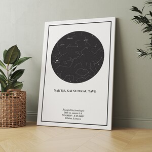 Carte des étoiles canva Modèle Ciel nocturne Carte personnalisée des étoiles par date Canva Cadeau Carte des étoiles Cadeau de mariage Baby Shower Cadeau Astronomie