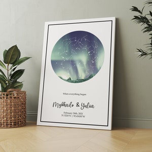 Mappa stellare astronomica Mappa personalizzata Baby Canva Star Night Sky Modello personalizzato per regalo di nozze per data Carte stellari regalo Canva Regalo doccia