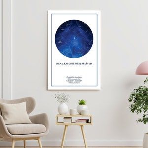 Carte des étoiles personnalisée Canva Ciel nocturne Cartes d’étoiles personnalisées Carte d’étoiles personnalisée par date Canva Modèle Cadeau de mariage Cadeau de douche de bébé Astronomie