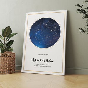 Carte personnalisée Bébé Astronomie Modèle de cadeau de mariage personnalisé par date Canva Cadeau Carte des étoiles Cadeau Cadeau de douche