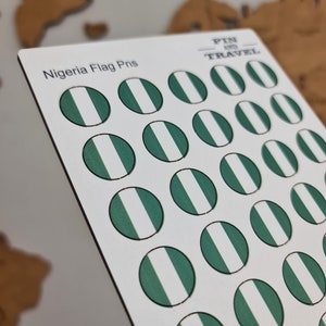 Adesivo colorato in legno con bandiera nazionale da 50 pin della Nigeria