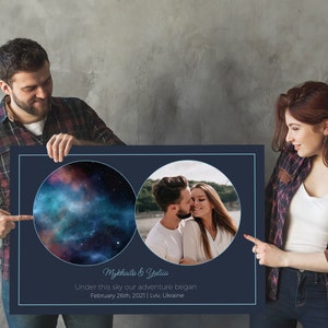 Personalized Gift Star map by Date Canva Template Night Sky Custom Star Map canva  star charts  Wedding Gift Baby Shower Gift Astronomy