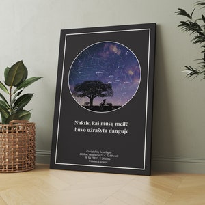 Mappa stellare per data Canva Night Sky Regalo personalizzato personalizzato Mappa stellare Modello Canva Carte stellari Regalo di nozze Baby Shower Regalo Astronomia