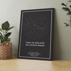 Carte des étoiles canva Cadeau personnalisé Carte des étoiles par date Canva Modèle Ciel nocturne Cartes d’étoiles personnalisées Cadeau de mariage Baby Shower Cadeau Astronomie