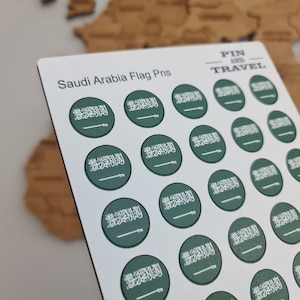 Adesivo magnetico in legno colorato con bandiera da 50 pin dell'Arabia Saudita
