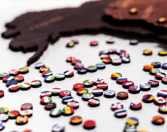 UPDATE Pins Flag World Countries Push Map Wooden Colorful