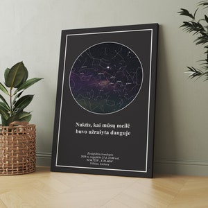 Cadeau personnalisé Carte des étoiles Canva Carte des étoiles par date Canva Modèle Ciel nocturne Cartes d’étoiles personnalisées Cadeau de mariage Baby Shower Cadeau Astronomie