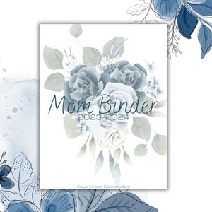 MOM BINDER, Mom binder printable, mom planner, mom planner printable, mom planner, planner for mom, planner for moms digital Blue Belle B-38