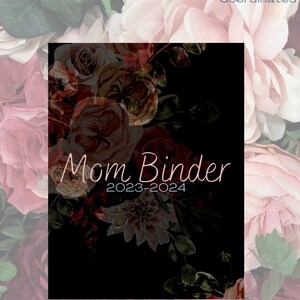MOM BINDER, Mom binder printable, mom planner, mom planner printable, mom planner book, planner for mom, planner for moms digital Rose B-37