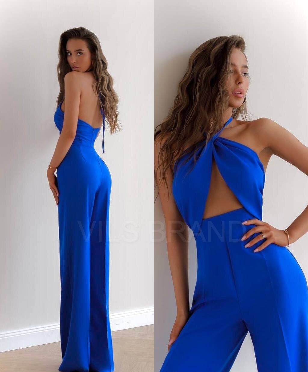 Elegant Off-Shoulder Tie-Up Slim Fit Straight Jumpsuit main image 0