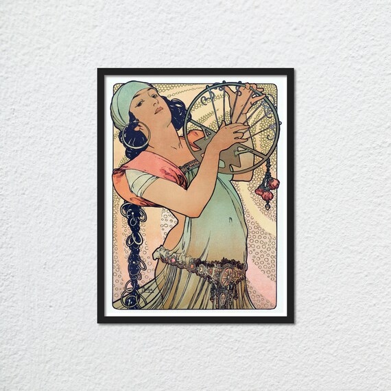 Salomé Mucha Czech Wall Art Print Framed Canvas Etsy