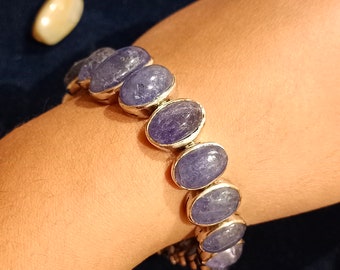 Tanzanite Gemstone Bracelet* Beautiful Bracelet* 925 Sterling silver Bracelet*Handmade Bracelet*Designer Bracelet* 5/7 Oval Shape Bracelet*