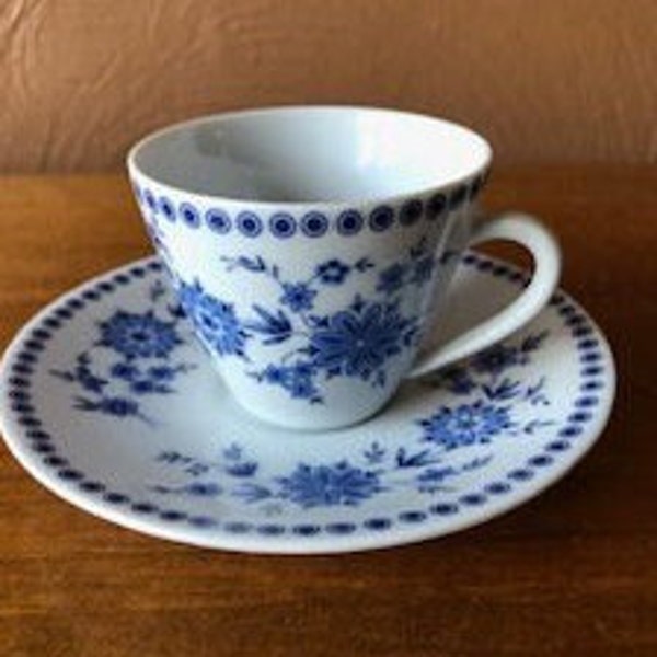 Seltmann Weiden K Bavaria W Germany / Doris Bavarian Blue Pattern, Dainty Teacup & Saucer