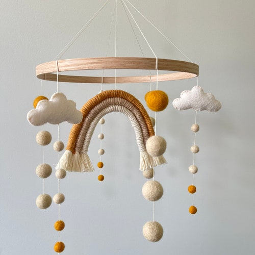 Macrame Baby Mobile Rainbow Baby Mobile Boho Nursery Boho Etsy