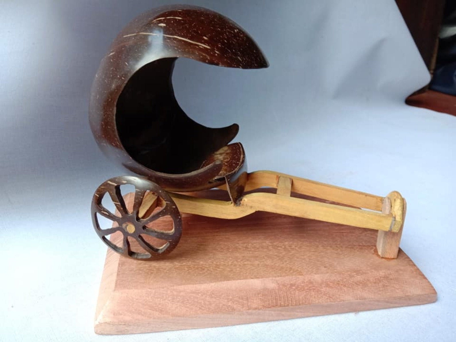 Wood and Coconut Shell Cart Horse Cart Wagon Wooden Cart - Etsy