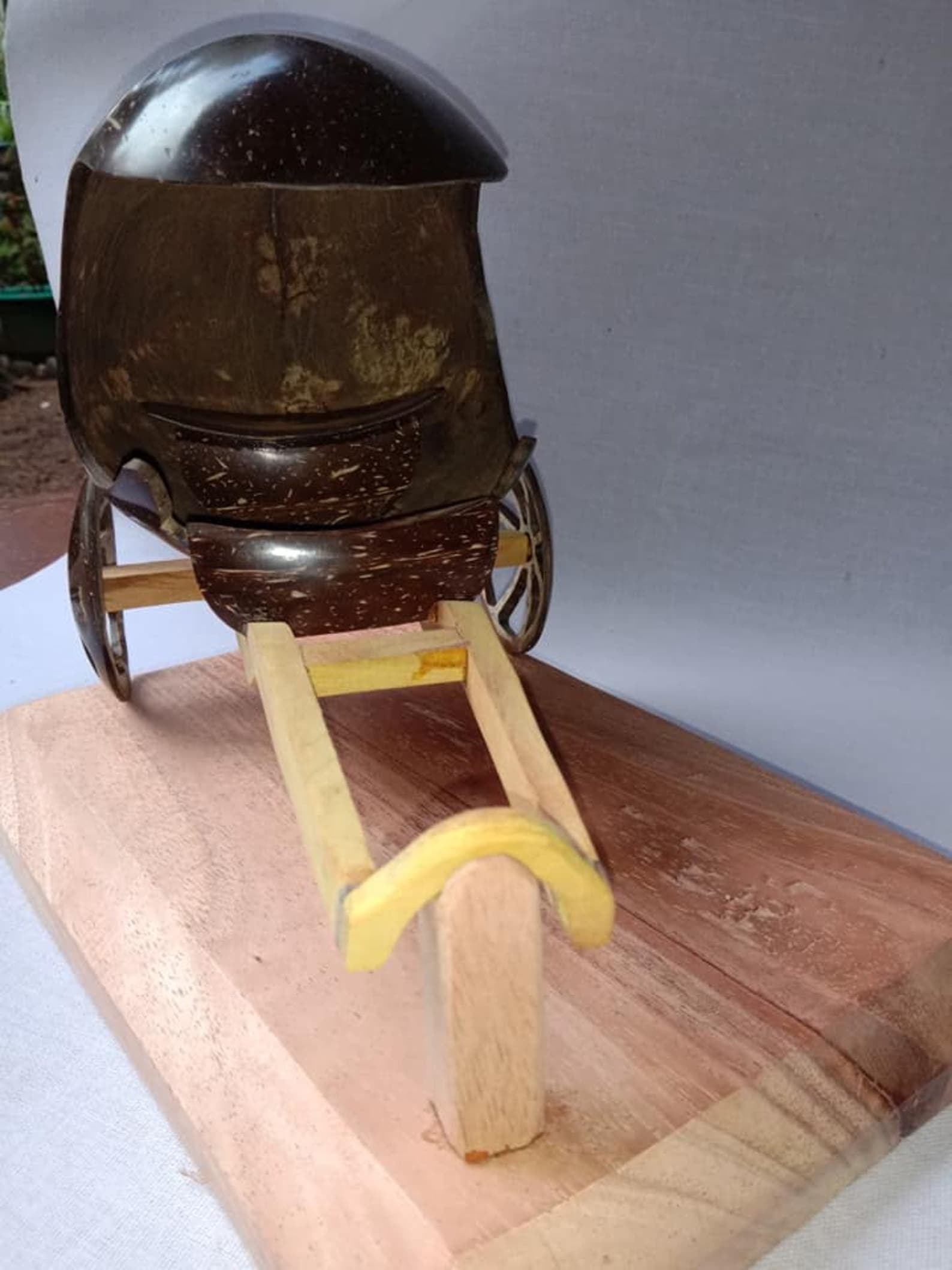 Wood and Coconut Shell Cart Horse Cart Wagon Wooden Cart - Etsy