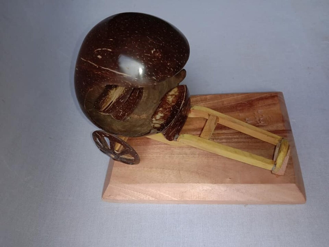 Wood and Coconut Shell Cart Horse Cart Wagon Wooden Cart - Etsy